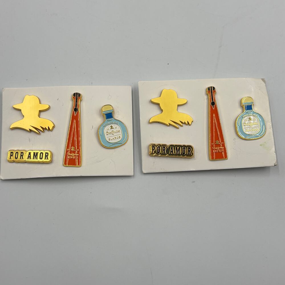 Two Sets Don Julio Advertising Promotional Enamel Pins Limited Edition Tequila